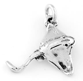 STERLING SILVER 3D STING RAY CHARM/PENDANT
