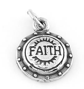 STERLING SILVER ARMOR OF GOD SHIELD OF FAITH CHARM/PENDANT