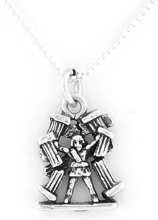 STERLING SILVER HERCULES CHARM W/ 16" BOX CHAIN