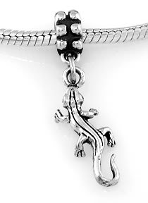 STERLING SILVER DANGLING 3D LIZARD/GECKO EUROPEAN BEAD