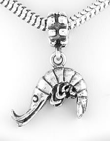 STERLING SILVER DANGLING SHRIMP EUROPEAN BEAD