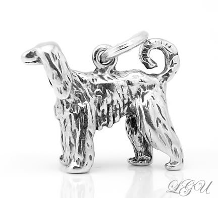 STERLING SILVER AFGHAN HOUND 3D CHARM/PENDANT