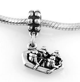 STERLING SILVER DANGLING RIVER RAFTING EUROPEAN BEAD