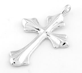 STERLING SILVER FANCY CROSS CHARM/PENDANT