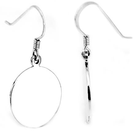 STERLING SILVER CIRCLE DANGLE EARRINGS