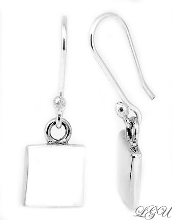 STERLING SILVER SQUARE DANGLE EARRINGS