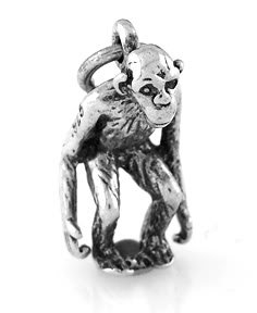 STERLING SILVER ORANGUTAN MONKEY / CHIMP CHARM