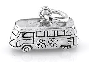 STERLING SILVER HIPPIE GROOVY VAN/ BUS CHARM