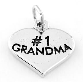 STERLING SILVER #1 GRANDMA IN HEART CHARM/PENDANT