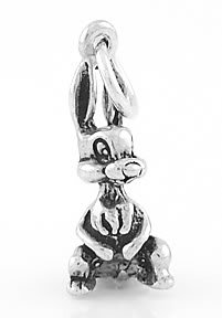 STERLING SILVER 3D BUNNY RABBIT CHARM/PENDANT