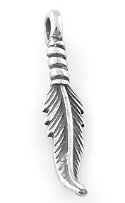 STERLING SILVER FEATHER CHARM/PENDANT