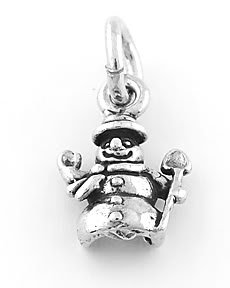 STERLING SILVER SMALL SNOWMAN CHARM/PENDANT