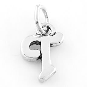 STERLING SILVER FANCY LETTER T CHARM/PENDANT