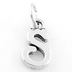 STERLING SILVER FANCY LETTER S CHARM/PENDANT