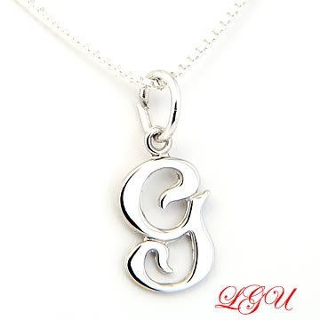 STERLING SILVER INITIAL G & 18" Box Chain
