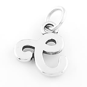 STERLING SILVER FANCY LETTER C CHARM/PENDANT