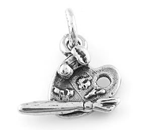 STERLING SILVER SMALL PAINTER'S PALETTE CHARM/PENDANT