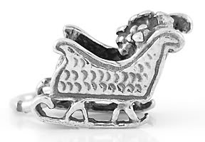 STERLING SILVER SANTA'S SLEIGH CHARM/PENDANT