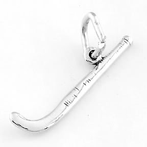 STERLING SILVER FIELD HOCKEY STICK CHARM/PENDANT