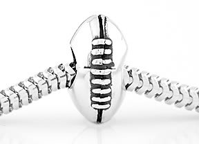 STERLING SILVER FOOTBALL EUROPEAN BEAD
