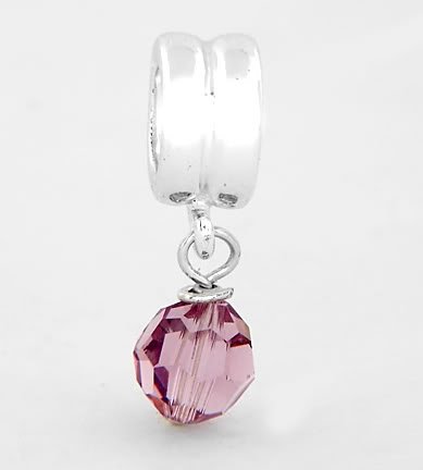 STERLING SILVER DANGLING JUNE BIRTHSTONE EUROPEAN BEAD