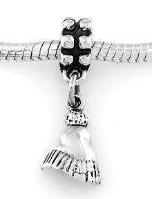 STERLING SILVER DANGLE SNOW SKI HAT/ CAP EUROPEAN BEAD