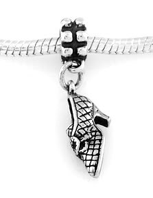 STERLING SILVER DANGLE VICTORIAN STYLE HIGH HEEL EUROPEAN BEAD