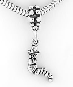 STERLING SILVER DANGLING 3D CATERPILLAR EUROPEAN BEAD