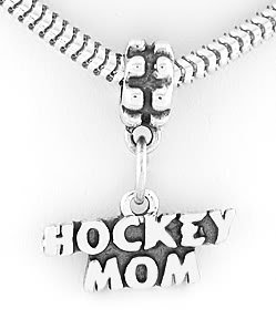 STERLING SILVER DANGLING HOCKEY MOM EUROPEAN BEAD