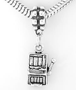 STERLING SILVER DANGLING 3D SLOT MACHINE EUROPEAN BEAD