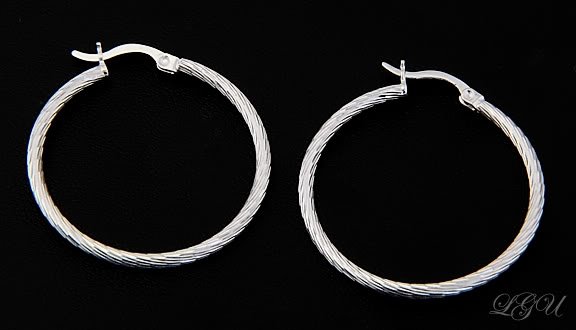 STERLING SILVER POLISHED DC HOOP EARRINGS 30mm X 2mm