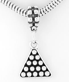 STERLING SILVER DANGLING RACK OF POOL BALLS EUROPEAN BEAD