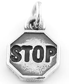 STERLING SILVER STOP SIGN CHARM/PENDANT
