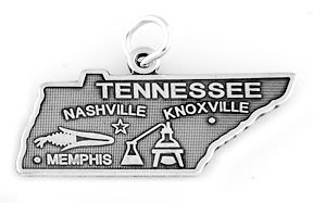STERLING SILVER STATE OF TENNESSEE CHARM/PENDANT