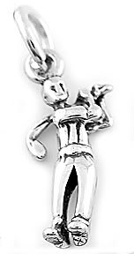 STERLING SILVER GOLFER SWING CLUB CHARM/PENDANT