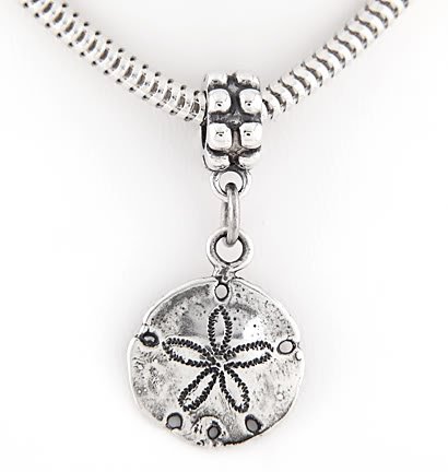 STERLING SILVER DANGLING SAND DOLLAR EUROPEAN BEAD