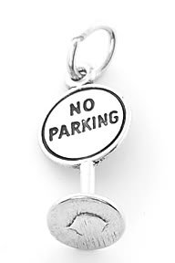 STERLING SILVER 925 NO PARKING SIGN CHARM/ PENDANT