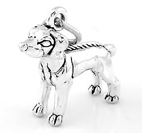 STERLING SILVER RHODESIAN RIDGEBACK RESCUE DOG CHARM