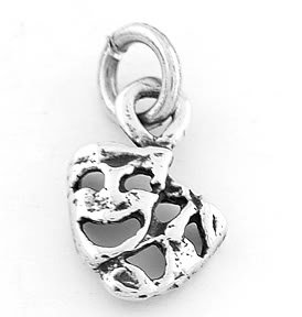 STERLING SILVER 925 COMEDY TRAGEDY MASKS CHARM/PENDANT