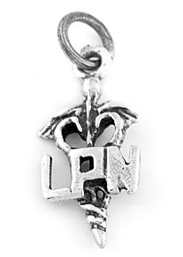 STERLING SILVER 925 LPN NURSE CHARM/PENDANT