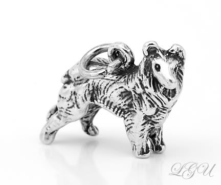 STERLING SILVER 925 COLLIE 3D CHARM/PENDANT