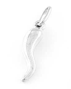 STERLING SILVER 925 SMALL PUFFED ITALIAN HORN CHARM/PENDANT