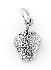 STERLING SILVER STRAWBERRY (ONE-SIDED) CHARM/PENDANT