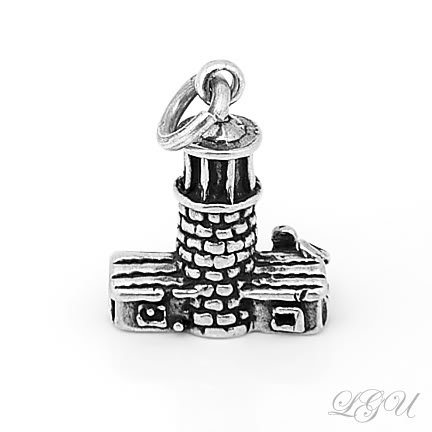 STERLING SILVER 925 LIGHTHOUSE 3D CHARM/PENDANT