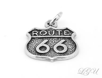 STERLING SILVER ROUTE 66 CHARM/PENDANT