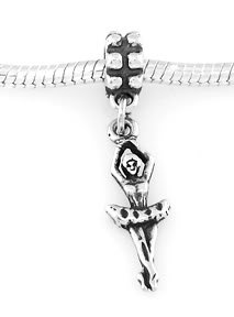 STERLING SILVER DANGLING BALLERINA EUROPEAN BEAD