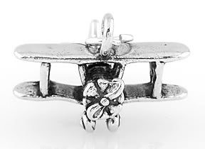 STERLING SILVER PROPELLER STYLE AIRPLANE CHARM OR PENDANT