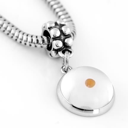 STERLING SILVER DANGLING AMULET OF FAITH MUSTARD SEED BEAD