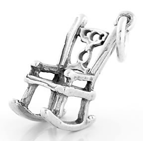 STERLING SILVER 3D ROCKING CHAIR CHARM/PENDANT