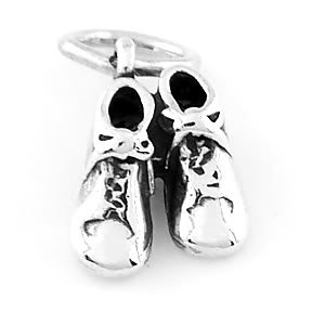 STERLING SILVER BABY BOOTIES/ SHOES CHARM/PENDANT